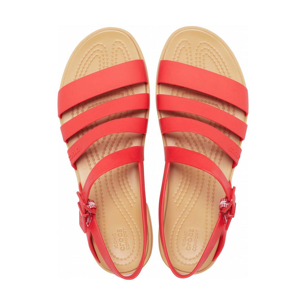 Red Women's Crocs Tulum Sandals | NZ 0488ZUTG